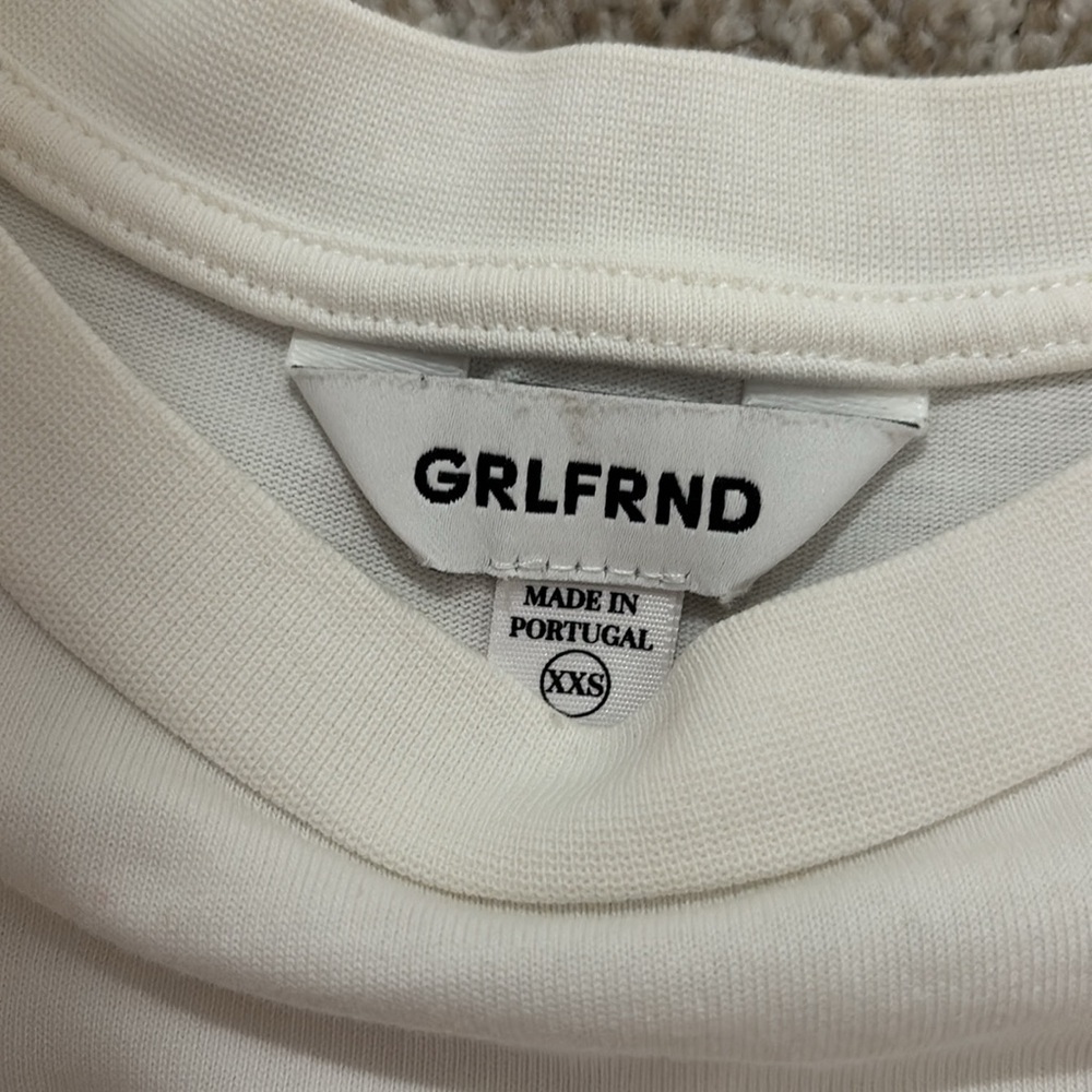 GRLFRND Paulie Oversized Tee Shirt in White tee shirt dress size XXS - Picture 3 of 5